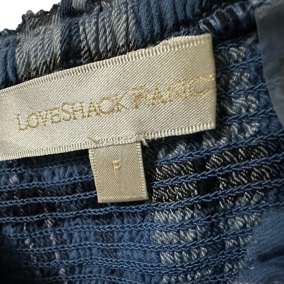 LoveShackFancy Womens Stanley Smocked Plaid Dress Sz P US 00 Blue Denim Skies - Picture 10 of 11